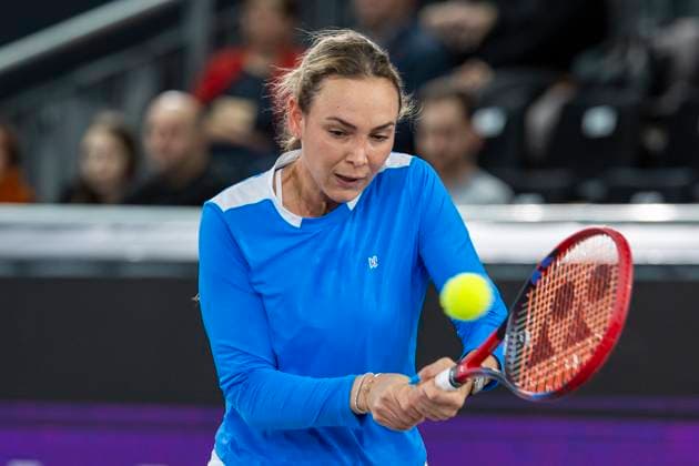 TENNIS - WTA, Tennis Damen Upper Austria Ladies Linz LINZ,AUSTRIA,02.FEB.24 - TENNIS - WTA Tour, Upper Austria Ladies Linz. Image shows Donna Vekic (CRO).  GEPAxpictures xGintarexKarpaviciute