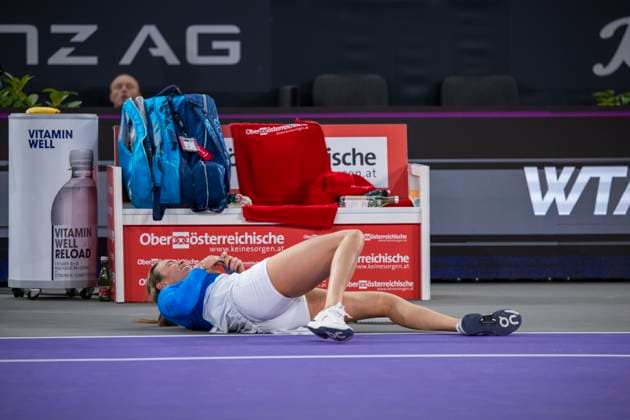 TENNIS - WTA, Tennis Damen Upper Austria Ladies Linz LINZ,AUSTRIA,02.FEB.24 - TENNIS - WTA Tour, Upper Austria Ladies Linz. Image shows Donna Vekic (CRO).  GEPAxpictures xGintarexKarpaviciute