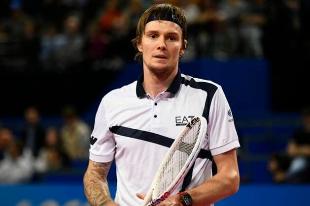 MONTPELLIER, FRANCE - FEBRUARY 2 : Alexander BUBLIK (KAZ) during the 1 4 final of the ATP, Tennis Herren 250 Open Sud de France tournament vs. Alexander SHEVCHENKO (KAZ) in Montpellier, France on February 2nd, 2024. TENNIS : Open Sud de France ATP 250 - 02 02 2024 ValentinaClaret Panoramic 