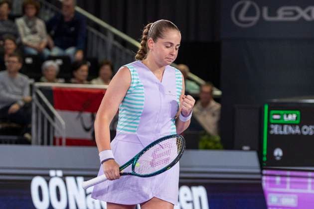 TENNIS - WTA, Tennis Damen Upper Austria Ladies Linz LINZ,AUSTRIA,02.FEB.24 - TENNIS - WTA Tour, Upper Austria Ladies Linz. Image shows Jelena Ostapenko (LAT).  GEPAxpictures xGintarexKarpaviciute