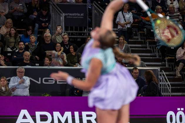 TENNIS - WTA, Tennis Damen Upper Austria Ladies Linz LINZ,AUSTRIA,02.FEB.24 - TENNIS - WTA Tour, Upper Austria Ladies Linz. Image shows Jelena Ostapenko (LAT).  GEPAxpictures xGintarexKarpaviciute