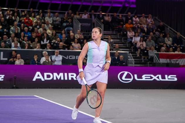 TENNIS - WTA, Tennis Damen Upper Austria Ladies Linz LINZ,AUSTRIA,02.FEB.24 - TENNIS - WTA Tour, Upper Austria Ladies Linz. Image shows Jelena Ostapenko (LAT).  GEPAxpictures xGintarexKarpaviciute