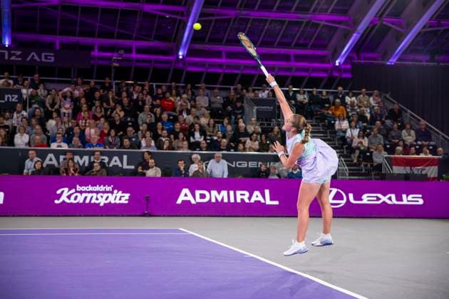 TENNIS - WTA, Tennis Damen Upper Austria Ladies Linz LINZ,AUSTRIA,02.FEB.24 - TENNIS - WTA Tour, Upper Austria Ladies Linz. Image shows Jelena Ostapenko (LAT).  GEPAxpictures xGintarexKarpaviciute