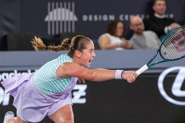 TENNIS - WTA, Tennis Damen Upper Austria Ladies Linz LINZ,AUSTRIA,02.FEB.24 - TENNIS - WTA Tour, Upper Austria Ladies Linz. Image shows Jelena Ostapenko (LAT).  GEPAxpictures xGintarexKarpaviciute