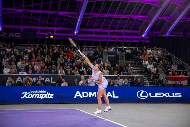 Sport Bilder des Tages TENNIS - WTA, Tennis Damen Upper Austria Ladies Linz LINZ,AUSTRIA,02.FEB.24 - TENNIS - WTA Tour, Upper Austria Ladies Linz. Image shows Jelena Ostapenko (LAT).  GEPAxpictures xGintarexKarpaviciute