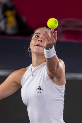 TENNIS - WTA, Tennis Damen Upper Austria Ladies Linz LINZ,AUSTRIA,02.FEB.24 - TENNIS - WTA Tour, Upper Austria Ladies Linz. Image shows Jodie Burrage (GBR).  GEPAxpictures xGintarexKarpaviciute