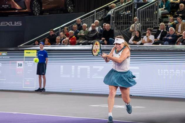 TENNIS - WTA, Tennis Damen Upper Austria Ladies Linz LINZ,AUSTRIA,02.FEB.24 - TENNIS - WTA Tour, Upper Austria Ladies Linz. Image shows Anastasia Pavlyuchenkova (RUS).  GEPAxpictures xGintarexKarpaviciute