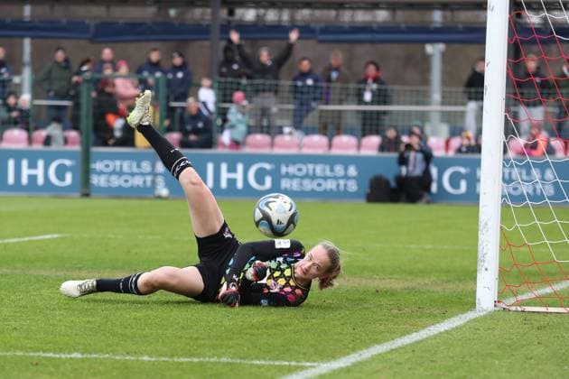 Bundesliga Women RB Leipzig vs 1 FC Köln, 03 02 24 Goalkeeper Paula Hoppe 12, 1 FC Köln parries the ball Football, Google Pixel Women Bundesliga, Season 2023 2024, 12 Matchday RB Leipzig vs 1 FC Köln on 03 02 24, RB Academy Cottaweg DFB REGULATIONS PROHIBIT ANY USE OF PHOTOGRAPHS AS IMAGE SEQUENCES AND OR QUASI VIDEO Copyright: xBEAUTIFULxSPORTS JanxKaeferx