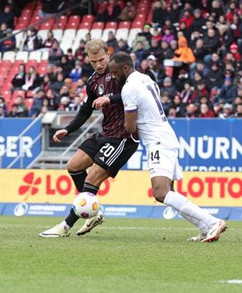 03 02 2024 Soccer Season 2023 2024 2 Soccer Bundesliga 20 Matchday 1 FC Nürnberg FCN Club VfL Osnabrück Sportfoto Zink DaMa xdaxmax DFL regulations prohibit any use of photographs as image sequences and or quasi video only for editorial use Sebastian Andersson 20, 1 FC Nürnberg FCN Oumar Diakhite 14, VfL Osnabrück