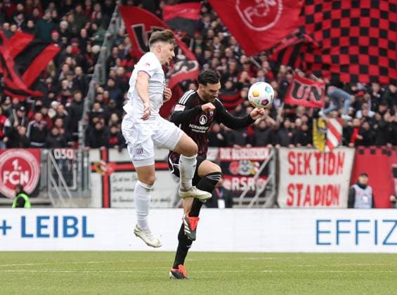 03 02 2024 Soccer Season 2023 2024 2 Soccer Bundesliga 20 Matchday 1 FC Nuremberg FCN Club VfL Osnabrück Sportfoto Zink DaMa xdaxmax DFL regulations prohibit any use of photographs as image sequences and or quasi video only for editorial use Erik Engelhardt 9, VfL Osnabrück Ivan Marquez 15, 1 FC Nuremberg FCN
