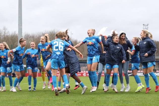 Bundesliga Women RB Leipzig vs 1 FC Köln, 03 02 24 RB Leipzig celebrates the long-awaited victory Football, Google Pixel Women Bundesliga, Season 2023 2024, 12 Matchday RB Leipzig vs 1 FC Köln on 03 02 24, RB Academy Cottaweg DFB REGULATIONS PROHIBIT ANY USE OF PHOTOGRAPHS AS IMAGE SEQUENCES AND OR QUASI VIDEO Copyright: xBEAUTIFULxSPORTS JanxKaeferx