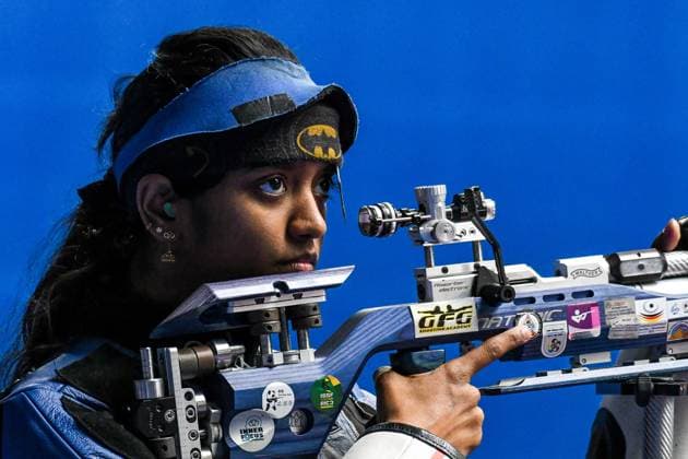 GER, Bundesliga Final Sport Shooting 2024 03 02 2024, ratiopharm arena, Neu Ulm, GER, Bundesliga Final Sport Shooting 2024, Air Rifle, Quarterfinals, SV Pfeil Vöhringen vs SB Freiheit in picture Elavenil Valarivan SV Pfeil Voehringen Foto nordphoto GmbH Hafner nordphotoxGmbHx xHafner nph00200