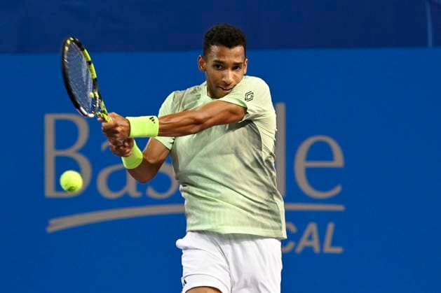MONTPELLIER, FRANCE - FEBRUARY 3 : Felix AUGER-ALIASSIME (CAN) during the 1 2 final of the ATP, Tennis Herren 250 Open Sud de France tournament vs. Alexander BUBLIK (KAZ) in Montpellier, France on February 3rd, 2024. TENNIS : Open Sud de France ATP 250 - 03 02 2024 ValentinaClaret Panoramic 