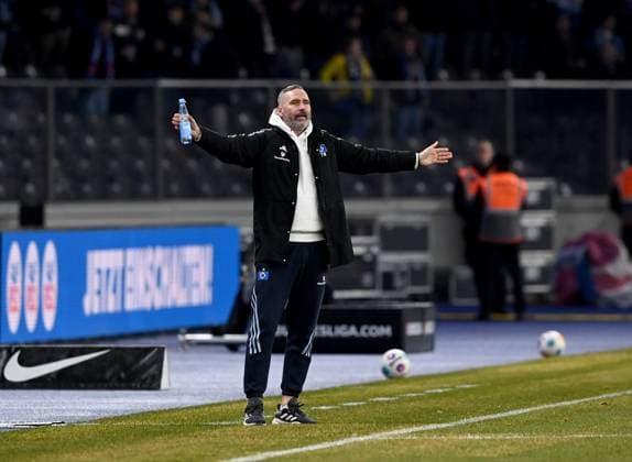 Soccer, Men, Season 2023 2024, 2 Bundesliga 20 Matchday , Hertha BSC Hamburger SV, Coach Tim Walter Hamburger SV , 03 02 2024, Copyright: xSebastianxRäppold MatthiasxKochx