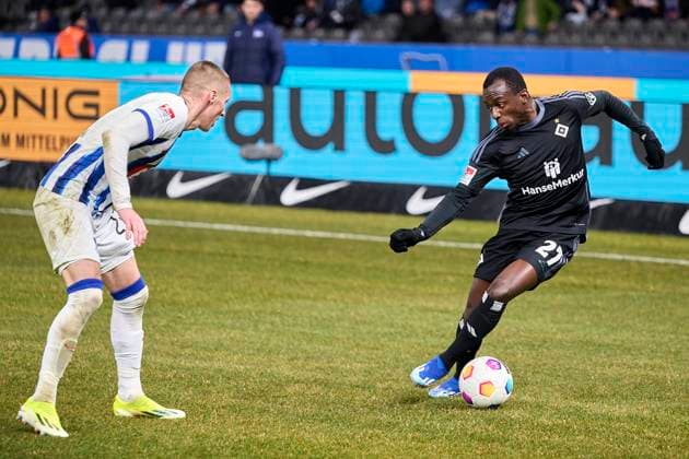Jean Luc Dompe Hamburger SV, 27 , GER, Hertha BSC vs Hamburger SV, Soccer Men, 2 Bundesliga, Season 2023 2024, 20 Matchday, 03 02 2024 DFL REGULATIONS PROHIBIT ANY USE OF PHOTOGRAPHS AS IMAGE SEQUENCES AND OR QUASI VIDEO GER, Hertha BSC vs Hamburger SV, Soccer Men, 2 Bundesliga, Season 2023 2024, 20 Matchday, 03 02 2024 Berlin Copyright: xEibner-Pressefotox xClaudiusxRauchx EP_CRH