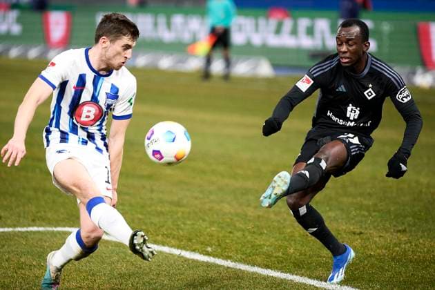 Jean Luc Dompe Hamburger SV, 27 , GER, Hertha BSC vs Hamburger SV, Soccer Men, 2 Bundesliga, Season 2023 2024, 20 Matchday, 03 02 2024 DFL REGULATIONS PROHIBIT ANY USE OF PHOTOGRAPHS AS IMAGE SEQUENCES AND OR QUASI VIDEO GER, Hertha BSC vs Hamburger SV, Soccer Men, 2 Bundesliga, Season 2023 2024, 20 Matchday, 03 02 2024 Berlin Copyright: xEibner-Pressefotox xClaudiusxRauchx EP_CRH