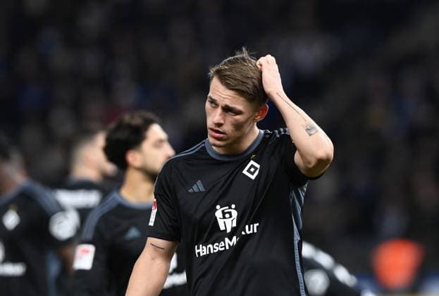 Soccer, Men, Season 2023 2024, 2 Bundesliga 20 Matchday , Hertha BSC Hamburger SV, Miro Muheim HSV , 03 02 2024, Copyright: xSebastianxRäppold MatthiasxKochx