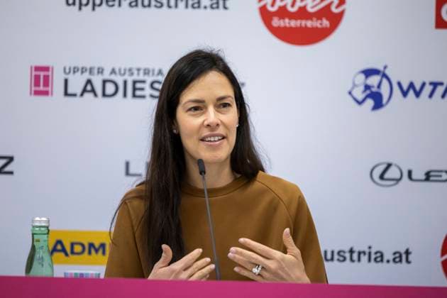 TENNIS - WTA, Tennis Damen Upper Austria Ladies Linz LINZ,AUSTRIA,04.FEB.24 - TENNIS - WTA Tour, Upper Austria Ladies Linz, press conference, PK, Pressekonferenz Image shows Ana Ivanovic (SRB).  GEPAxpictures xGintarexKarpaviciute