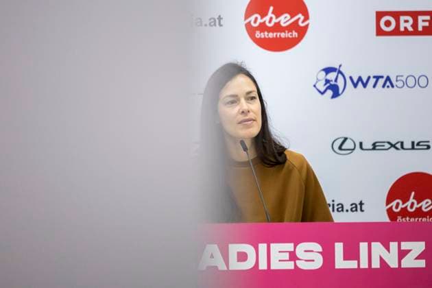 TENNIS - WTA, Tennis Damen Upper Austria Ladies Linz LINZ,AUSTRIA,04.FEB.24 - TENNIS - WTA Tour, Upper Austria Ladies Linz, press conference, PK, Pressekonferenz Image shows Ana Ivanovic (SRB).  GEPAxpictures xGintarexKarpaviciute