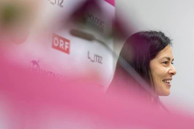 TENNIS - WTA, Tennis Damen Upper Austria Ladies Linz LINZ,AUSTRIA,04.FEB.24 - TENNIS - WTA Tour, Upper Austria Ladies Linz, press conference, PK, Pressekonferenz Image shows Ana Ivanovic (SRB).  GEPAxpictures xGintarexKarpaviciute