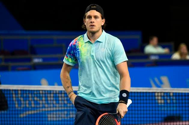 MONTPELLIER, FRANCE - FEBRUARY 4 : Albano OLIVETTI (FRA) and Sam WEISSBORN (AUT) during the doubles final of the ATP, Tennis Herren 250 Open Sud de France tournament vs. Sadio DOUMBIA (FRA) and Fabien REBOUL (FRA) in Montpellier, France on February 4th, 2024. TENNIS : Open Sud de France ATP 250 - 04 02 2024 ValentinaClaret Panoramic 
