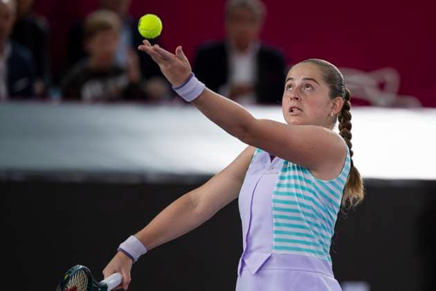 TENNIS - WTA, Tennis Damen Upper Austria Ladies Linz LINZ,AUSTRIA,04.FEB.24 - TENNIS - WTA Tour, Upper Austria Ladies Linz. Image shows Jelena Ostapenko (LAT).  GEPAxpictures xGintarexKarpaviciute