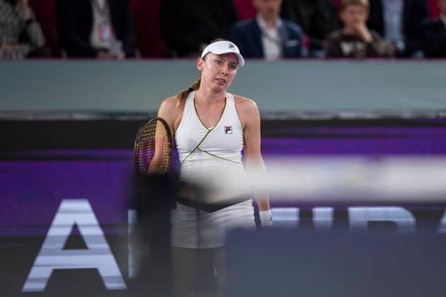 TENNIS - WTA, Tennis Damen Upper Austria Ladies Linz LINZ,AUSTRIA,04.FEB.24 - TENNIS - WTA Tour, Upper Austria Ladies Linz. Image shows Ekaterina Alexandrova (RUS).  GEPAxpictures xGintarexKarpaviciute