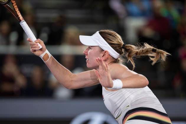 TENNIS - WTA, Tennis Damen Upper Austria Ladies Linz LINZ,AUSTRIA,04.FEB.24 - TENNIS - WTA Tour, Upper Austria Ladies Linz. Image shows Ekaterina Alexandrova (RUS).  GEPAxpictures xGintarexKarpaviciute