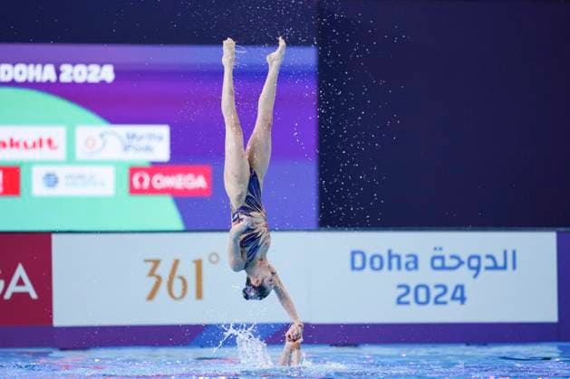 Bilder des Jahres 2024, Sport 02 Feburar Sport Themen der Woche KW05 Sport Bilder des Tages (240204) -- DOHA, Feb. 4, 2024 -- Team China perform during the team acrobatic final of artistic swimming at the World Aquatics Championships 2024 in Doha, Qatar, Feb. 4, 2024. ) (SP)QATAR-DOHA-ARTISTIC SWIMMING-WORLD AQUATICS CHAMPIONSHIPS-TEAM ACROBATIC FINAL DuxYu 
