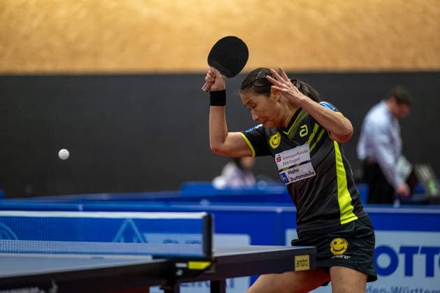Qianhong Gotsch SV Böblingen, 01 ¨¨SV Böblingen vs TSV Dachau, Table Tennis, Bundesliga Women, Season 2024, 04 02 2024, SV BËÜblingen vs TSV Dachau, Table Tennis, Bundesliga Women, Season 2024, 04 02 2024 BËÜblingen Copyright: xRomanxJustx EP_RJT