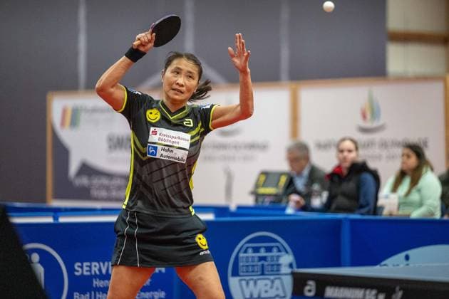 Qianhong Gotsch SV Böblingen, 01 ¨¨SV Böblingen vs TSV Dachau, Table tennis, Bundesliga women, Season 2024, 04 02 2024, SV Böblingen vs TSV Dachau, Table tennis, Bundesliga women, Season 2024, 04 02 2024 Böblingen Copyright: xRomanxJustx EP_RJT
