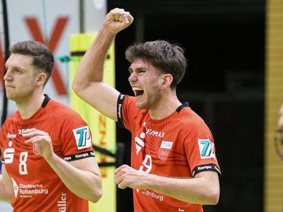 Linus Herrmann TV Rottenburg 9 , TV Rottenburg vs SV Schwaig, Volleyball, 2 Bundesliga, Matchday 16, Season 2023 2024, 04 02 2024, TV Rottenburg vs SV Schwaig, Volleyball, 2 Bundesliga, Matchday 16, Season 2023 2024, 04 02 2024 Rottenburg am Neckar Copyright: xEibner-Pressefoto FlorianxSchustx EP_FSU