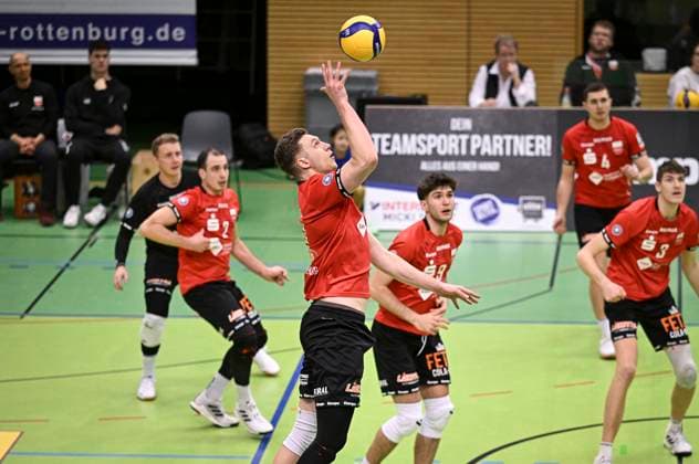 Volleyball 2 Bundesliga Season 2023 2024 TV Rottenburg SV Schwaig 04 02 2024 Niklas Lichtenauer TV Rottenburg