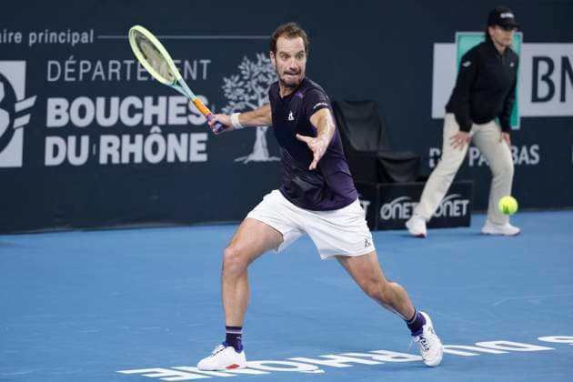 TENNIS OPEN 13 PHOTOPQR LA PROVENCE PENNANT Franck ; Marseille ; 05 02 2024 ; Tennis : OPEN 13 Provence 2024 au Palais des sports de Marseille Match Roberto BAUTISTA AGUT (ESP) vs Richard GASQUET (FRA) (photo) ATP, Tennis Herren Open 13 in Marseille, on February 05, 2024 Marseille Marseille France  Copyright: xPHOTOPQR LAxPROVENCE MAXPPPxPENNANTxFranckx 20240205PVL9120 20240205PVL9120