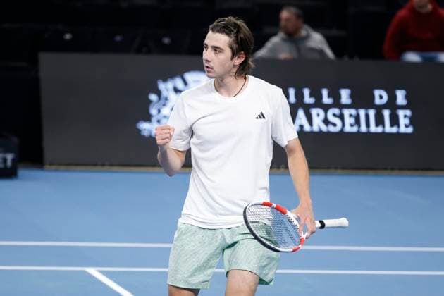 TENNIS OPEN 13 PHOTOPQR LA PROVENCE PENNANT Franck ; Marseille ; 05 02 2024 ; Tennis : OPEN 13 Provence 2024 au Palais des sports de Marseille Match Benjamin BONZI (FRA) vs Alexander SHECHENKO (KAZ) (photo) ATP, Tennis Herren Open 13 in Marseille, on February 05, 2024 Marseille Marseille France  Copyright: xPHOTOPQR LAxPROVENCE MAXPPPxPENNANTxFranckx 20240205PVL9176 20240205PVL9176