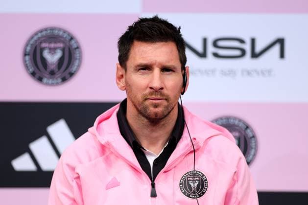 Lionel Messi (Inter Miami), February 6, 2024 - Football Soccer : Inter Miami CF s Lionel Messi attends a press conference, PK, Pressekonferenz ahead of the friendly football match against Vissel Kobe, Tokyo, Japan. Noxthirdxpartyxsales  (243016179)