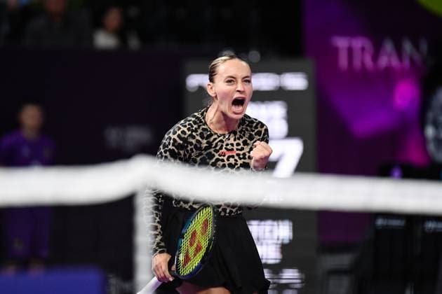 Transylvania Open 2024 Ana Bogdan is celebrating after winning her match against Alycia Parks during the Transylvania Open WTA250 Tournament, held in BT Arena, Cluj-Napoca, Romania, on February 5, 2024. Cluj-Napoca Romania  Copyright: xFlaviuxBuboix originalFilename:buboi-notitle240205_npVgm.jpg
