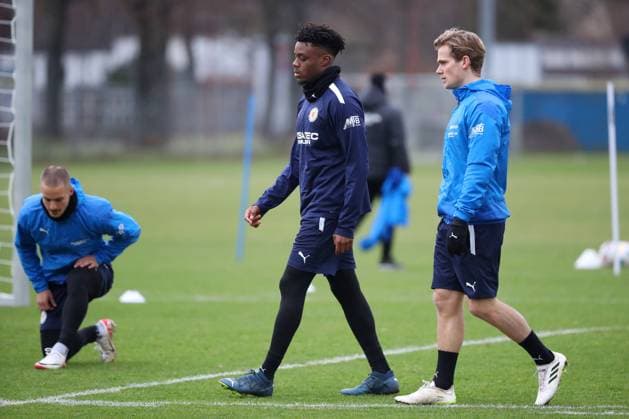Braunschweig Training Braunschweig, 06 02 2024, FUßBALL Eintracht Braunschweig, 2 BL, Season 2023 24, Training, Anderson Lucoqui Eintracht Braunschweig , Hampus Finndell Eintracht Braunschweig Braunschweig