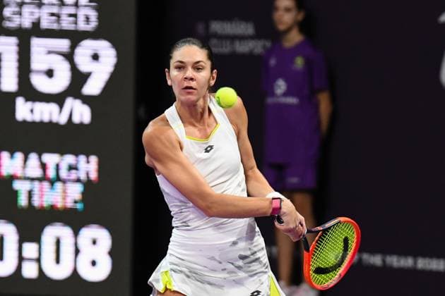 Transylvania Open CLUJ-NAPOCA, ROU February 5-11 2024 Hard, Courtsol Andreea Mitu of Romania is in action during her match against Anastasija Sevastova of Latvia at the Transylvania Open, Round of 16, at the BT Arena in Cluj-Napoca, Romania, on February 6, 2024. Cluj-Napoca Romania  Copyright: xFlaviuxBuboix originalFilename:buboi-notitle240206_npQqK.jpg
