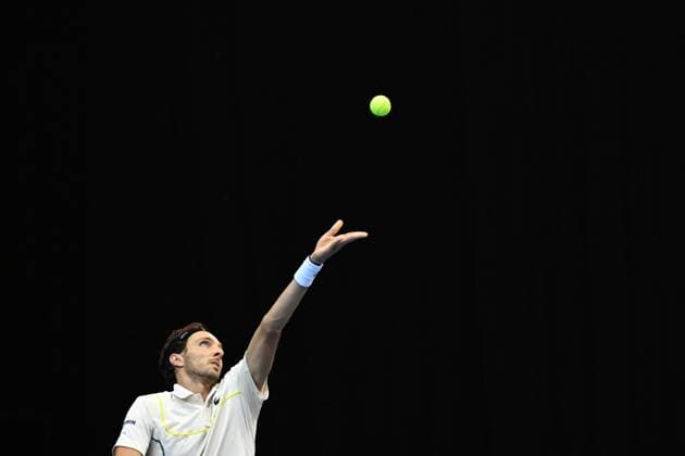 Open 13 Provence - Marseille Arthur Rinderknech (FRA) during his first round match at the Open 13 Provence in Marseille, south of France on February, 6, 2024. Photo by Corinne Dubreuil ABACAPRESS.COM Marseille France  Copyright: xDubreuilxCorinne ABACAx