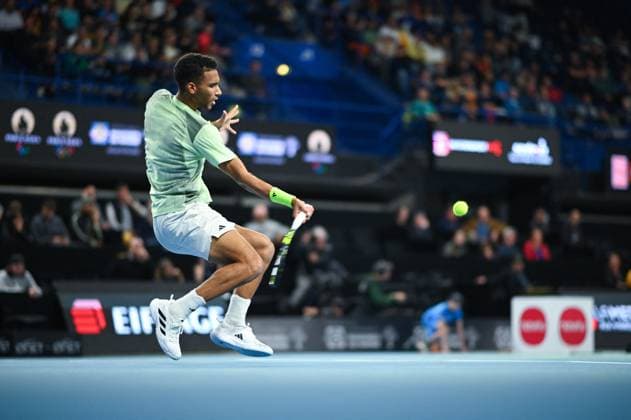 Open 13 Provence - Marseille Felix Auger-Aliassime (CAN) during his first round match at the Open 13 Provence in Marseille, on February, 7, 2024. Photo by Corinne Dubreuil ABACAPRESS.COM Marseille France  Copyright: xDubreuilxCorinne ABACAx