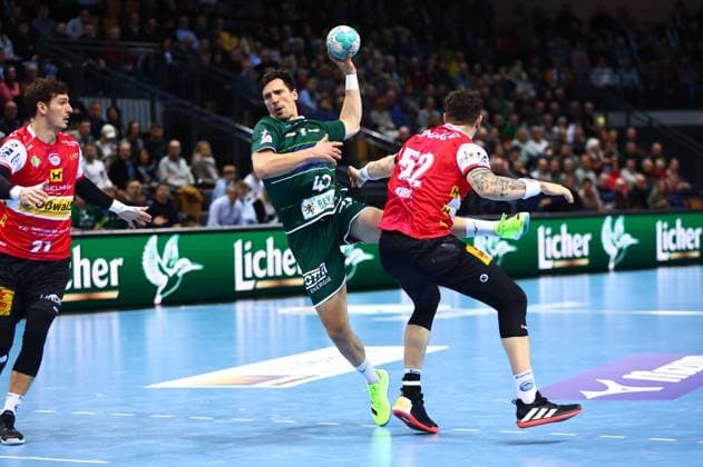Goal shot by Nemanja Zelenovic Wetzlar HSG Wetzlar vs ThSV Eisenach, Handball, 1 Bundesliga, 07 02 2024 HSG Wetzlar vs ThSV Eisenach, Handball, 1 Bundesliga, 07 02 2024 Wetzlar Copyright: xEibner-Pressefotox EP_RWS