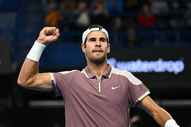 Open 13 Provence - Marseille Karen Khachanov (RUS) during his first round match at the Open 13 Provence in Marseille, France on February, 7, 2024. Photo by Corinne Dubreuil ABACAPRESS.COM Marseille France  Copyright: xDubreuilxCorinne ABACAx
