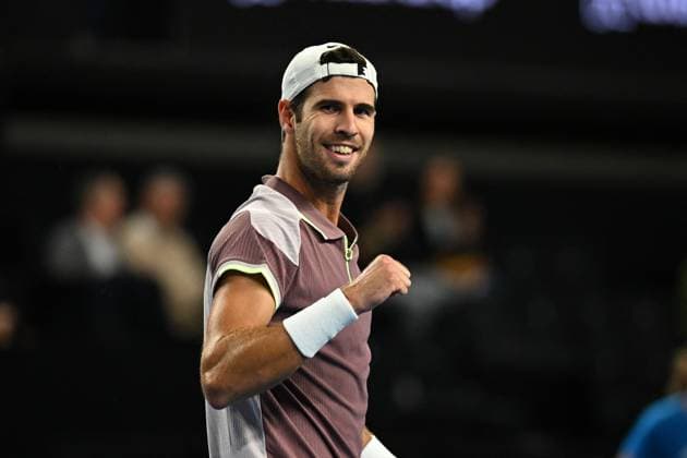 Open 13 Provence - Marseille Karen Khachanov (RUS) during his first round match at the Open 13 Provence in Marseille, France on February, 7, 2024. Photo by Corinne Dubreuil ABACAPRESS.COM Marseille France  Copyright: xDubreuilxCorinne ABACAx