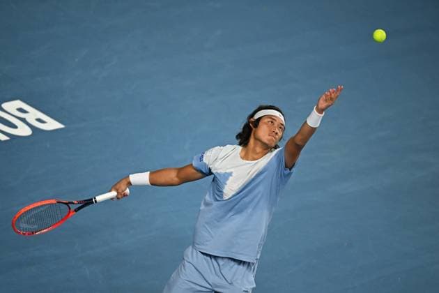 Open 13 Provence - Marseille Zhizhzn Zhang (CHN) during his third round match at the Open 13 Provence in Marseille, on February, 8, 2024. Photo by Corinne Dubreuil ABACAPRESS.COM Marseille France  Copyright: xDubreuilxCorinne ABACAx