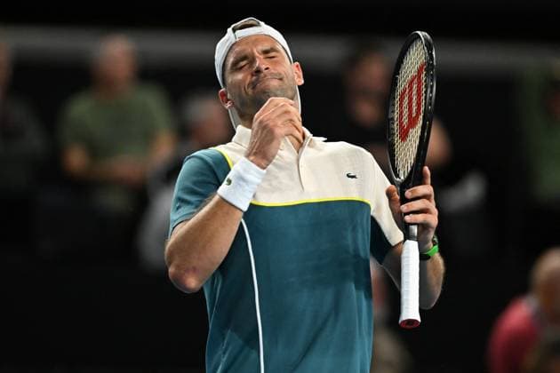 Open 13 Provence - Marseille Grigor Dimitrov (BUL) during his first round match at the Open 13 Provence in Marseille, on February, 8, 2024. Photo by Corinne Dubreuil ABACAPRESS.COM Marseille France  Copyright: xDubreuilxCorinne ABACAx