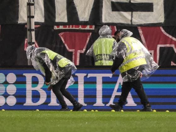 Stewards pick up tennis balls GER, SV Wehen Wiesbaden vs 1 FC Nuernberg, Football, 2 Bundesliga, Matchday 21, Season 2023 2024, 09 02 2024 DFL REGULATIONS PROHIBIT ANY USE OF PHOTOGRAPHS AS IMAGE SEQUENCES AND OR QUASI VIDEO GER, SV Wehen Wiesbaden vs 1 FC Nuernberg, Football, 2 Bundesliga, Matchday 21, Season 2023 2024, 09 02 2024 Wiesbaden Copyright: xEibner-Pressefoto FlorianxWieganx EP_FWD