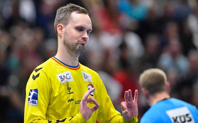 9 2 2024, Hamm goalkeeper Felix Hertlein, Handball, 2 Bundesliga, HC Elbflorenz Dresden ASV Hamm Westfalen, c Dresden Germany