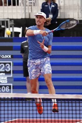 February 10, 2024, Dallas, Texas, United States: February 10, 2024, Dallas, Texas, United States: Max Purcel (AUS) hits a forehand in men s doubles quarter final match during the Dallas Open at the Styslinger ALTEC Tennis Center on the campus of Southern Methodist University. on February 10, 2024 in Dallas, Texas, United States. Dallas United States - ZUMAe321 20240210_zsa_e321_001 Copyright: xJavierxVicenciox xEyepixxGroupx
