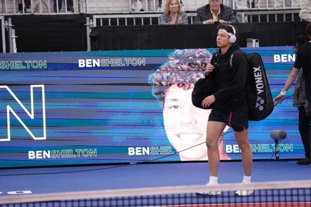February 10, 2024, Dallas, Texas, United States: February 10, 2024, Dallas, Texas, United States: Ben Shelton (USA) takes the court in men s Singles quarter final match during the Dallas Open at the Styslinger ALTEC Tennis Center on the campus of Southern Methodist University. on Wednesday February 10, 2024 in Dallas, Texas, United States. Dallas United States - ZUMAe321 20240210_zsa_e321_017 Copyright: xJavierxVicenciox xEyepixxGroupx